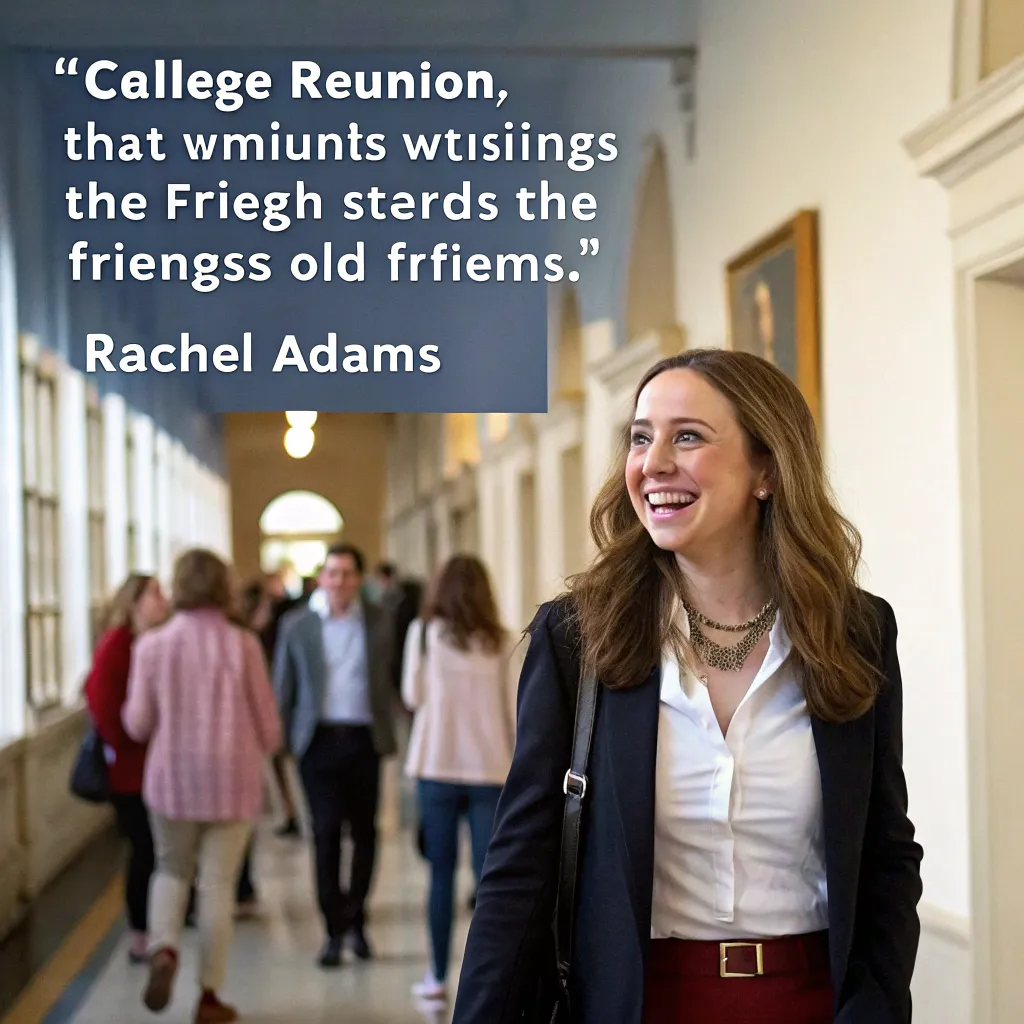 Rachel Adams at her college reunion
